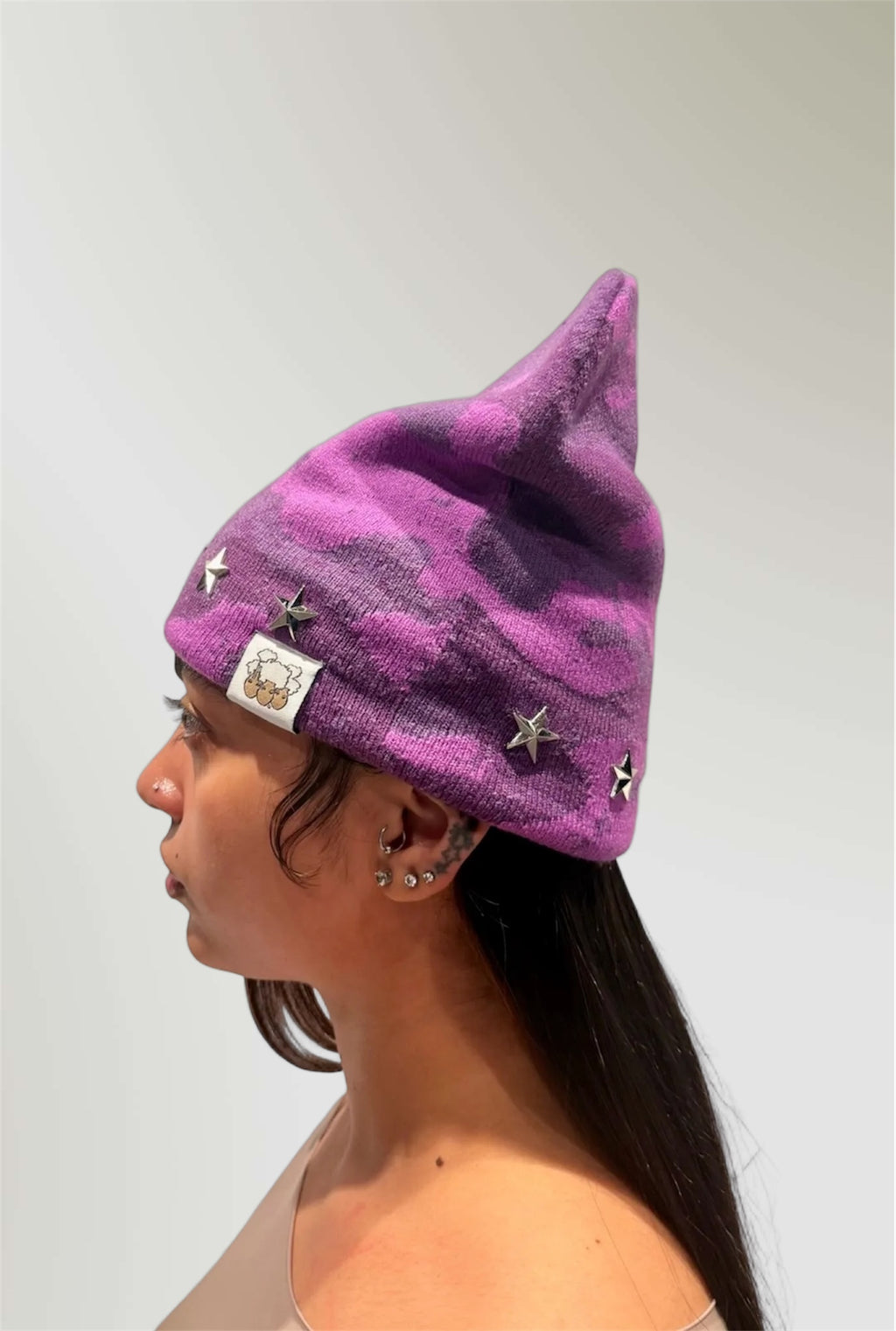 Purple Camo Star Beanie
