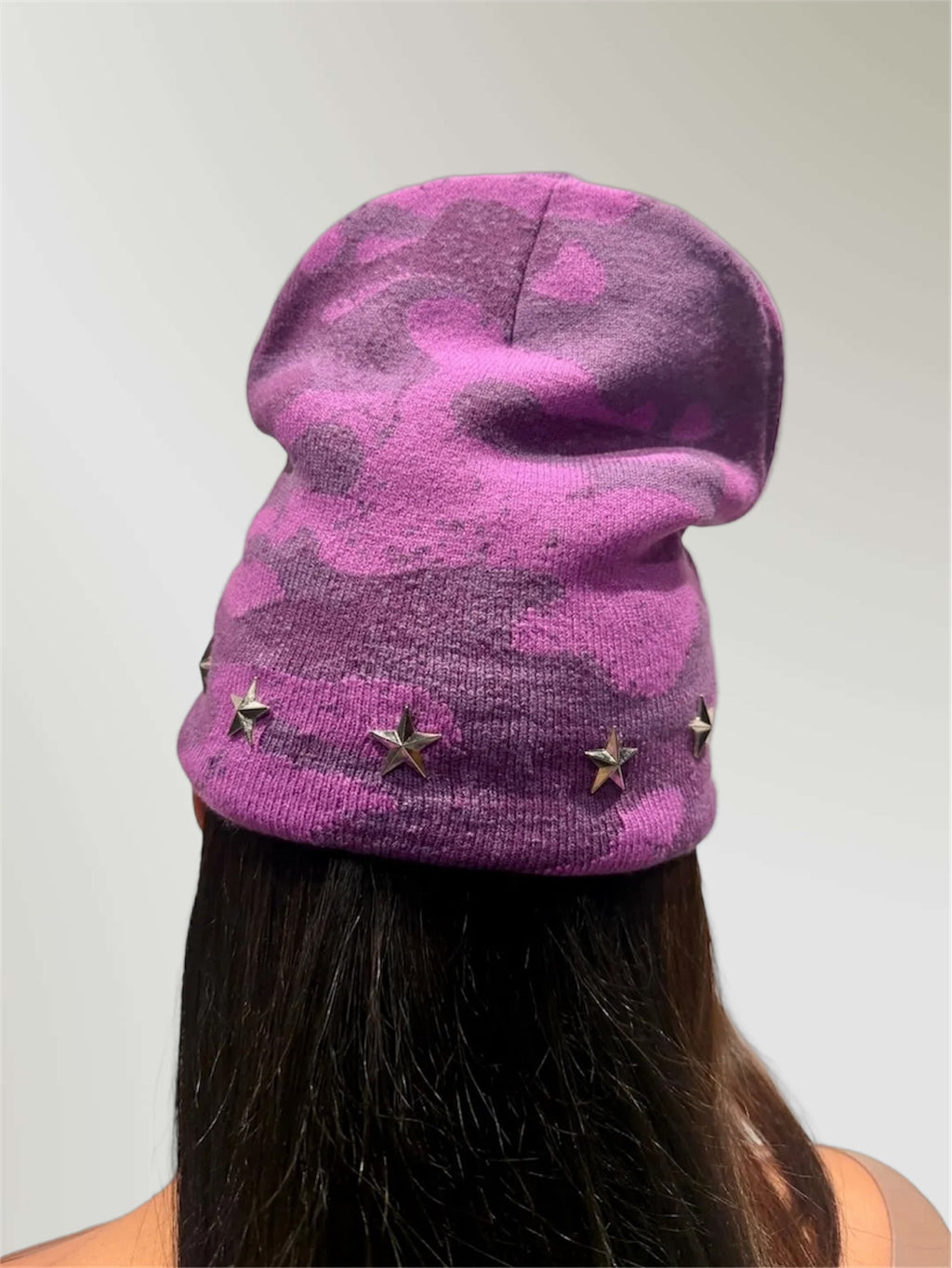 Purple Camo Star Beanie